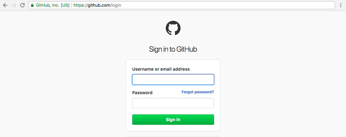 GitHub Login Page